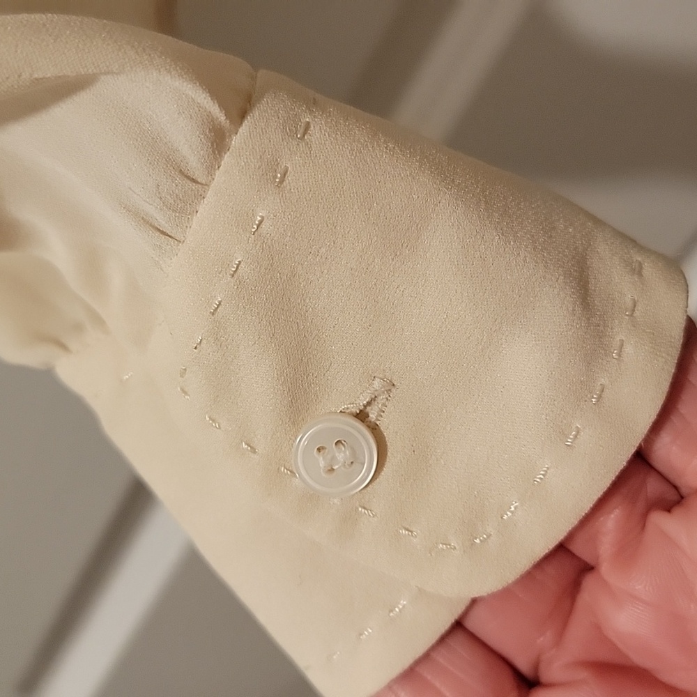 Alfani Silk Cream Button Down Shirt - Picture 3 of 3